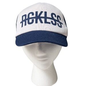 Y&R young and reckless navy blue white mesh trucker SnapBack baseball hat